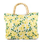 Lemons Jute Tote W/ Bamboo Handles