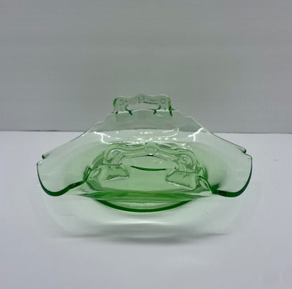 Vintage 1920's Uranium Glass, Bonbon Dish