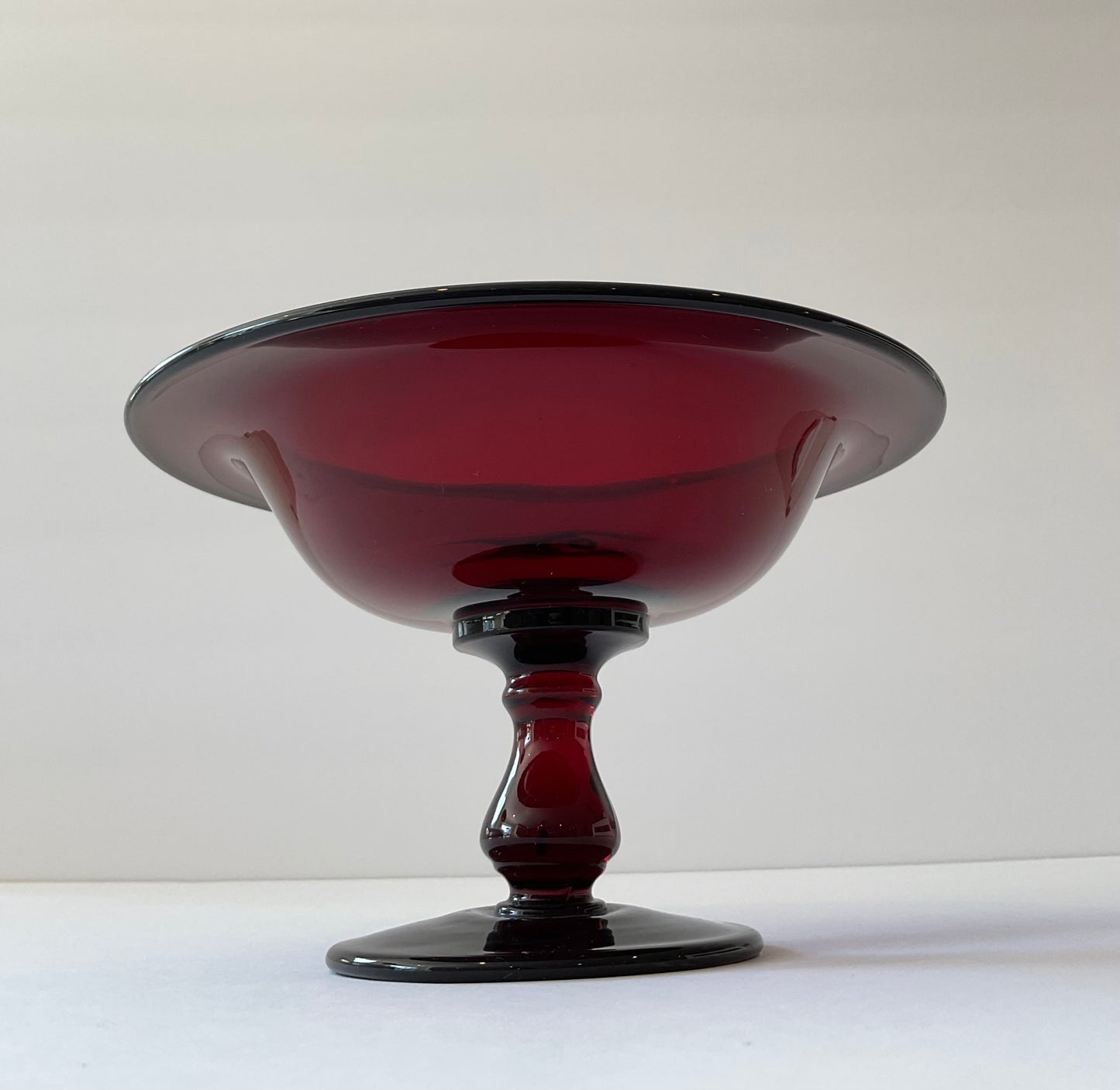 Ruby Red Pedestal Candy Dish