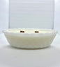 Vintage E.O. Brody Quilted Oval Milk Glass Serving Bowl With 30 oz. Candle