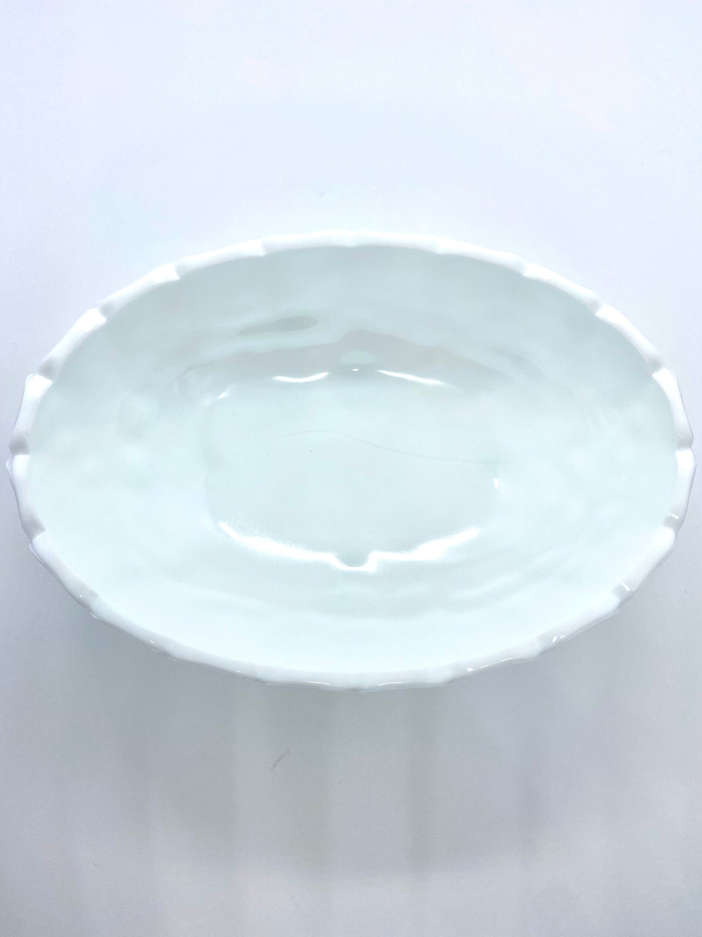 Indiana Glass Vintage Milk Glass Footed Fruit Bowl w/ Grape Harvest