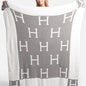 Two Tone with H Pattern Luxury Soft Throw Blanket