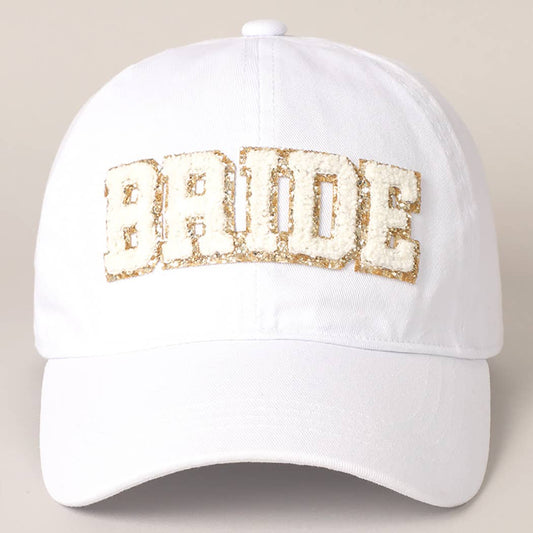 "BRIDE" Letter Patch Cotton Baseball Cap