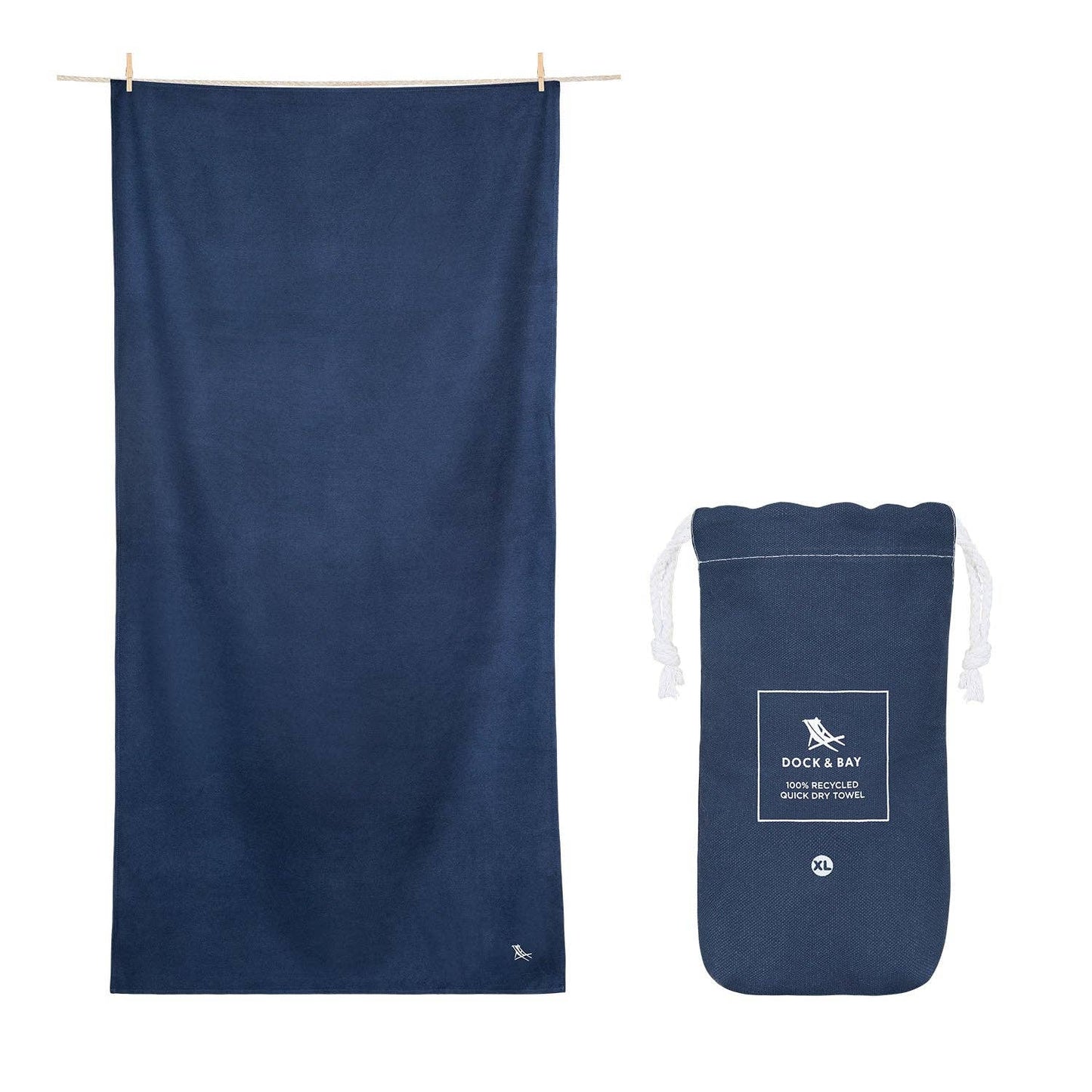 Quick Dry Beach Towels - Deep Sea Navy/ Extra Large (78x35")