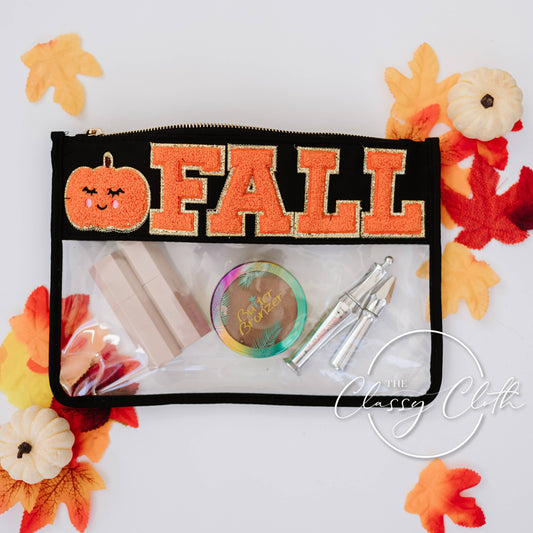 Fall Clear Pouch w/ Pumpkin