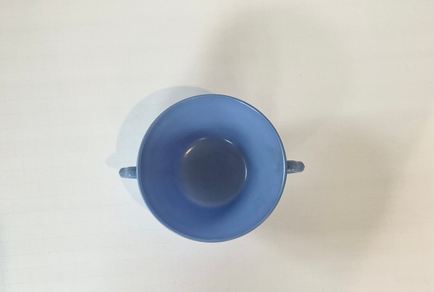 Vintage Hazel Atlas Platonite Moderntone Pastel Blue Sugar Bowl with 2 handles