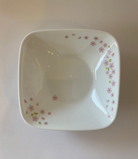 Set of 2 Corelle Pink Flower Square Bowls