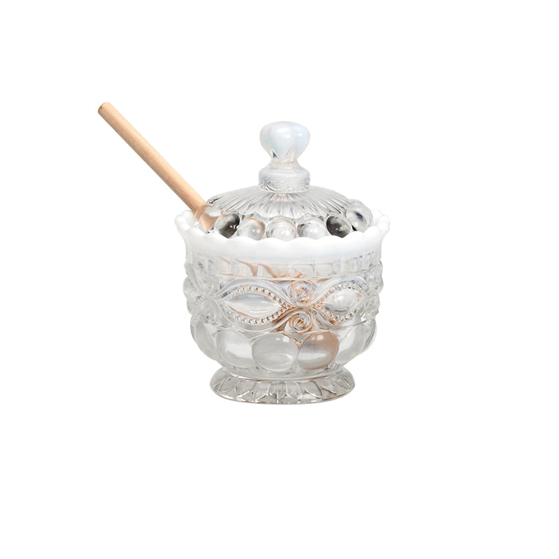 Mosser Eye Winker Honey Jar & Dipper / Crystal Opal