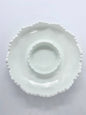 Vintage Hobnail Milk Glass Fenton 8" Round Scalloped Edge Ash Tray, Trinket Dish