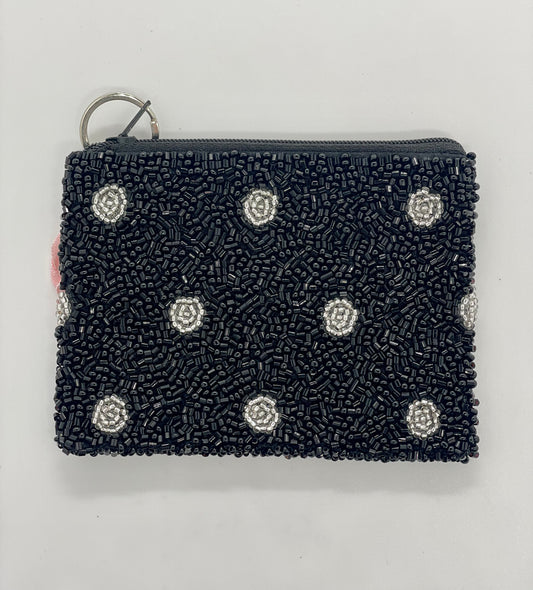 Black & Silver Dots Coin Purse