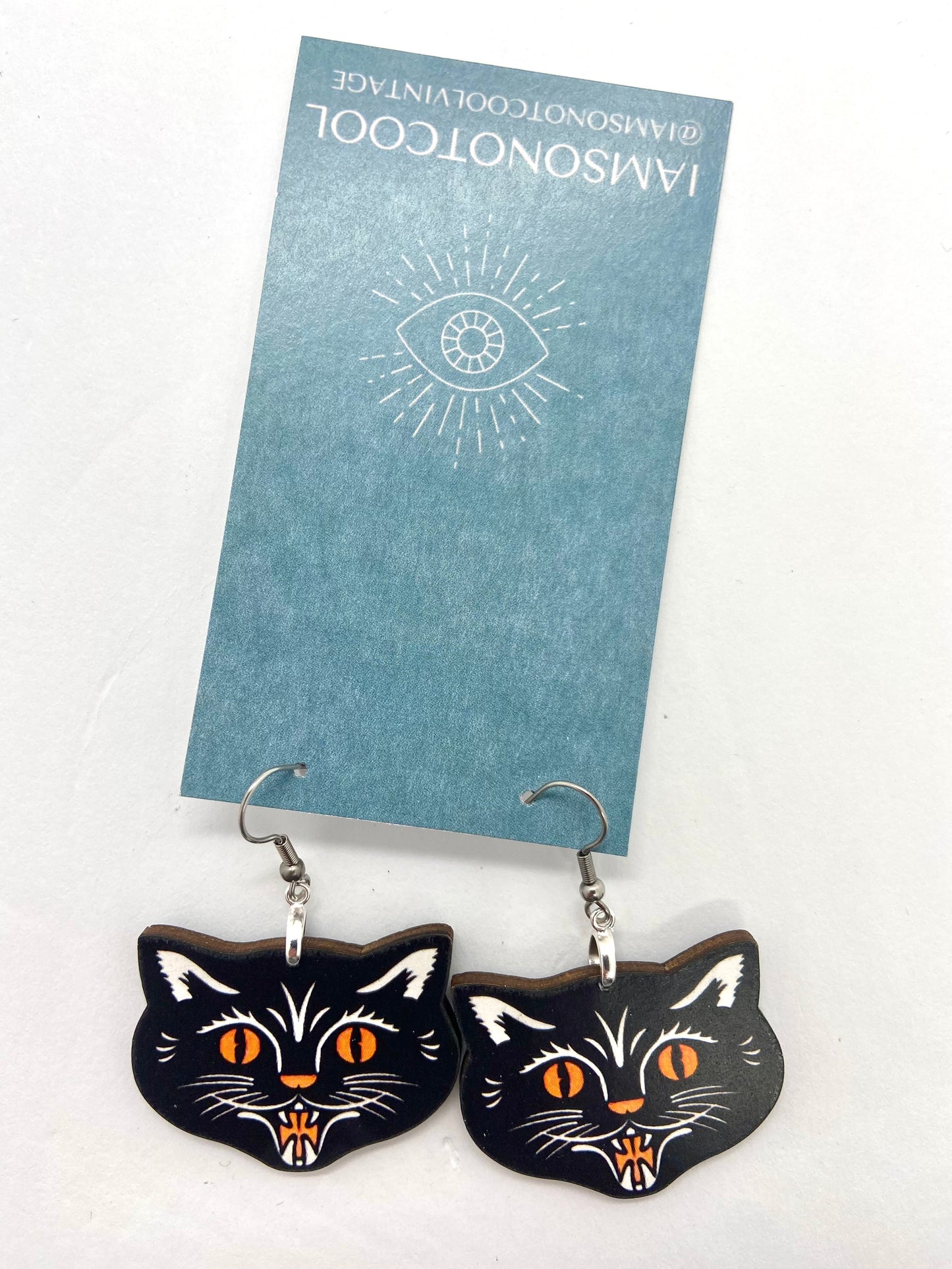 Black Cat Halloween Earrings