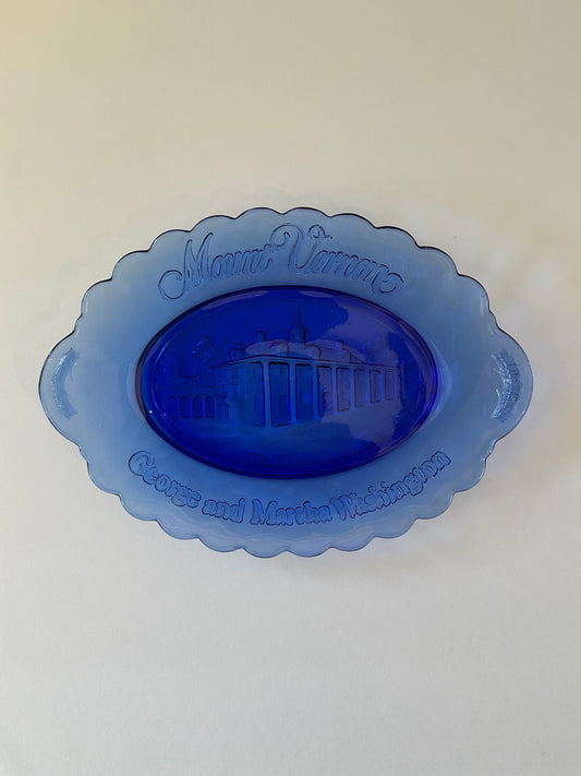 Vintage Avon Mount Vernon Plate Cobalt Blue