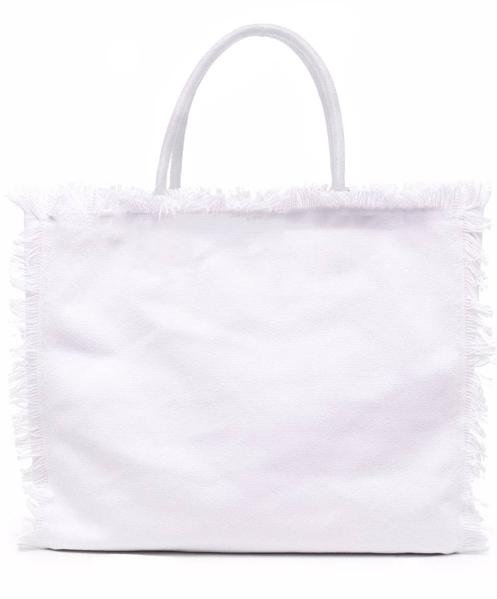 Fringe Tote - White