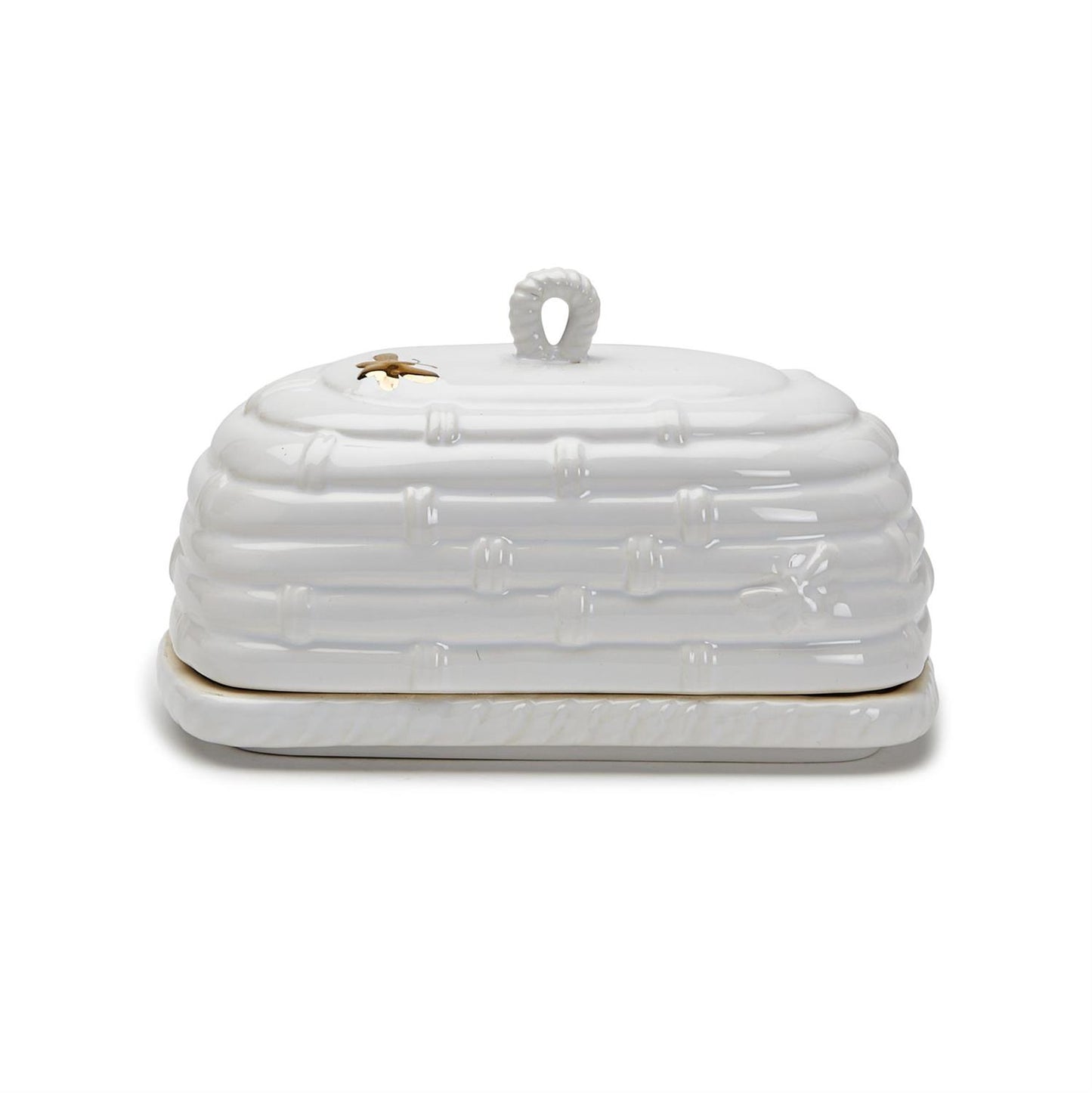 Golden Bee Covered Butter Dish