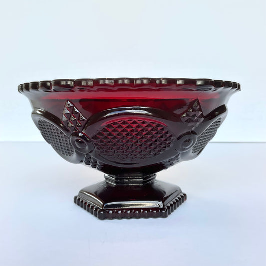 Cape Cod Avon Ruby Red Glass Candy Dish