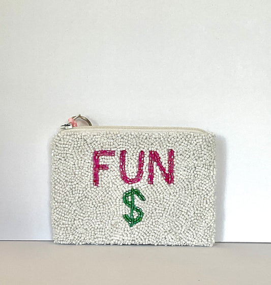 Handmade Beaded Coin Purse FUN $