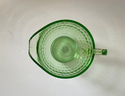 Vintage Small Uranium Glass Pitcher with a few little chips on the rim