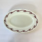 Vintage Pyrex Small Oval Serving Platter Ruby Scroll