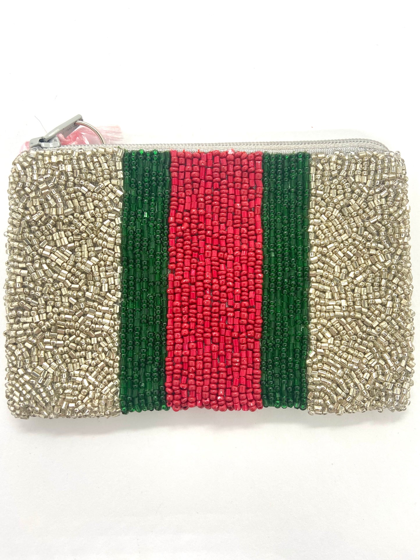 Green and Red Striped Coin Purse