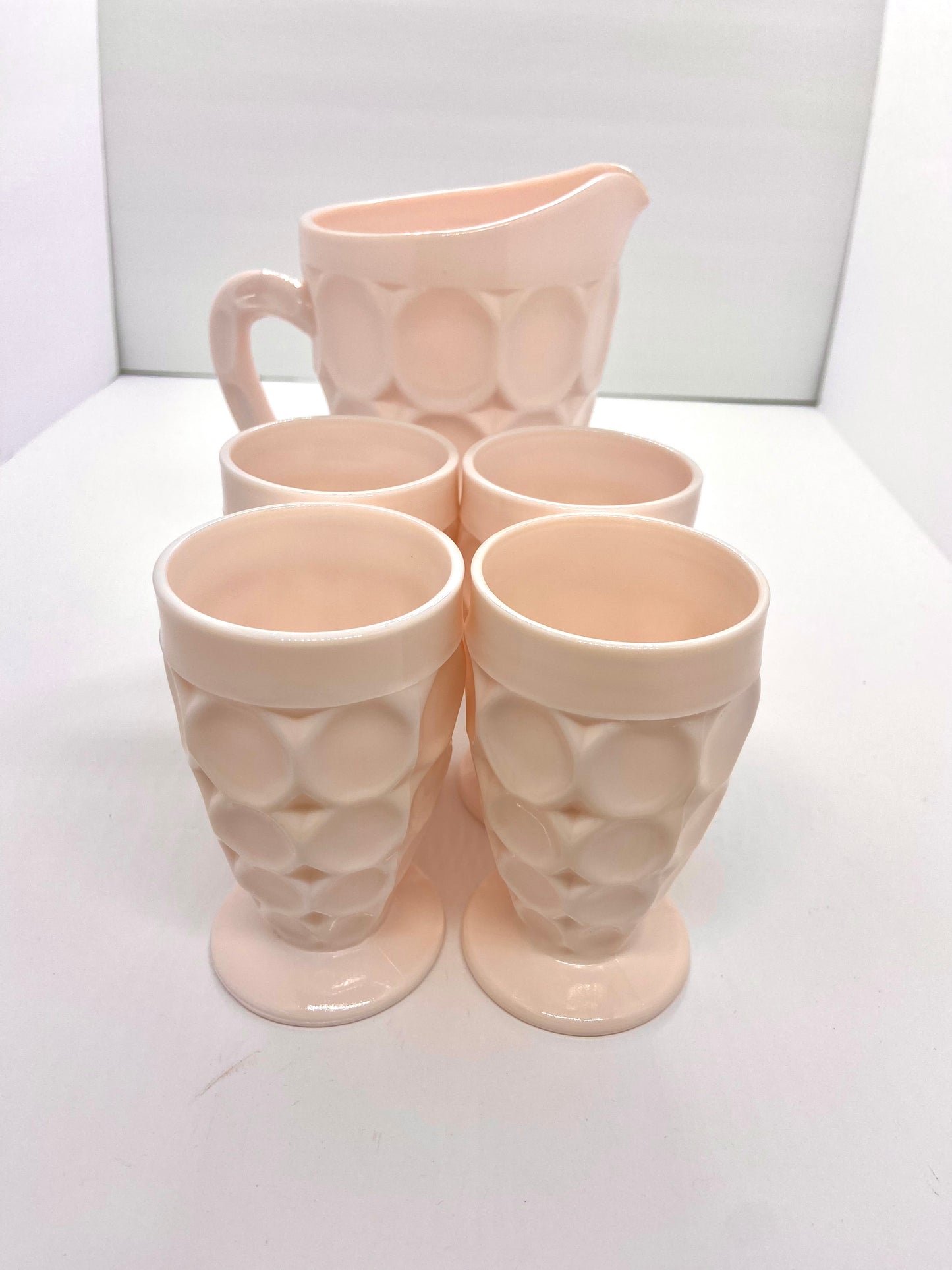 Pink Milk Glass Tumbler/Juice Glass