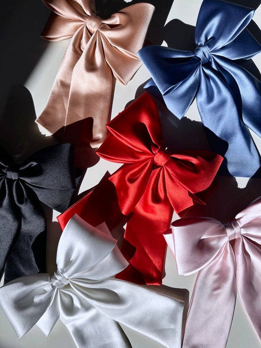 The Perfect Long Satin Hair Bow Barrette