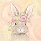 Bunny Flower Crown Easter Paper Cocktail Napkins