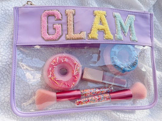 GLAM Lilac Clear Luxury Nylon Pouch