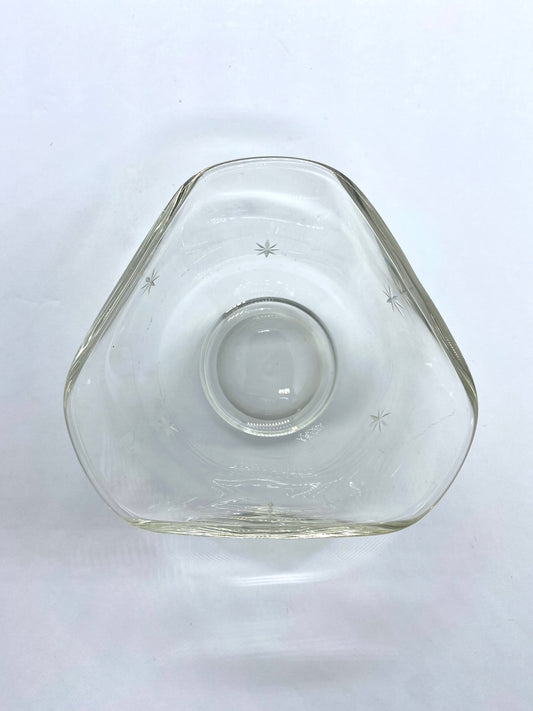 Vintage Clear Glass dip/candy dish with Etched Stars