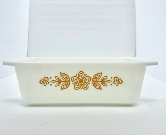 Vintage Pyrex Butterfly Gold Loaf Pan