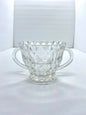 Vintage Inverted Diamond Pattern Footed Sugar Bowl w/ Handles