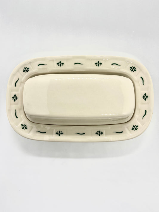 Longaberger Ceramic Pottery Butter Dish