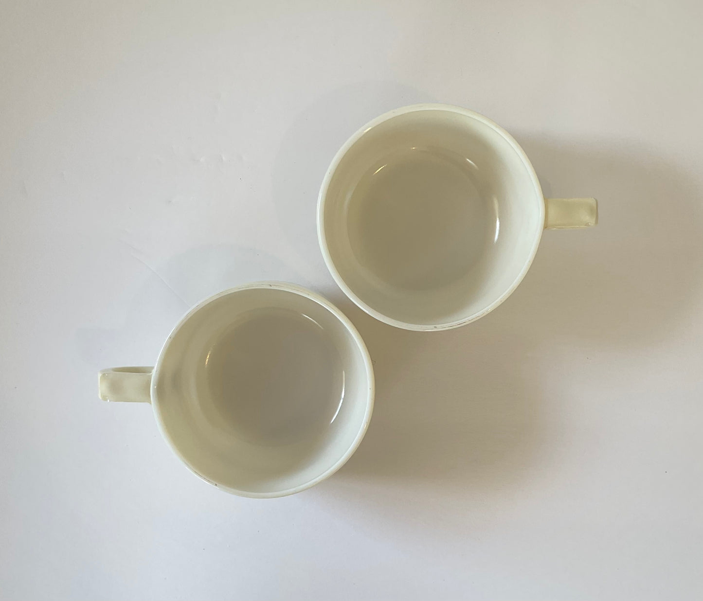 Set of 2 Vintage Stackable Cream Mugs