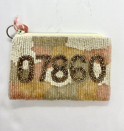 Custom Zip Code Beaded Coin Purse