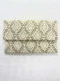 Ivory & Silver Half Flap Clutch