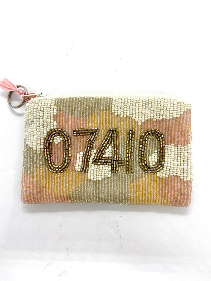 Custom Zip Code Beaded Coin Purse