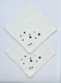 Bubble Dot White Britch Smoke Grey Linen Napkin 22 X 22