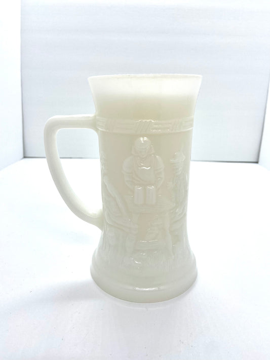 Vintage Federal Milk Glass Tall Beer Mug W/ 10 oz. Candle