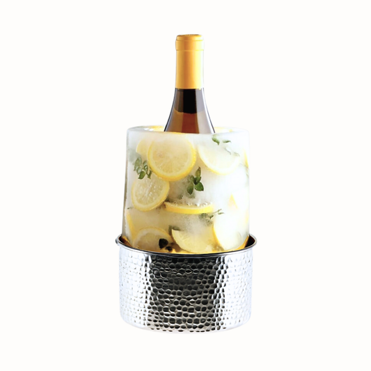 Ice Mold Hammered Stainless Steel Wine Chiller