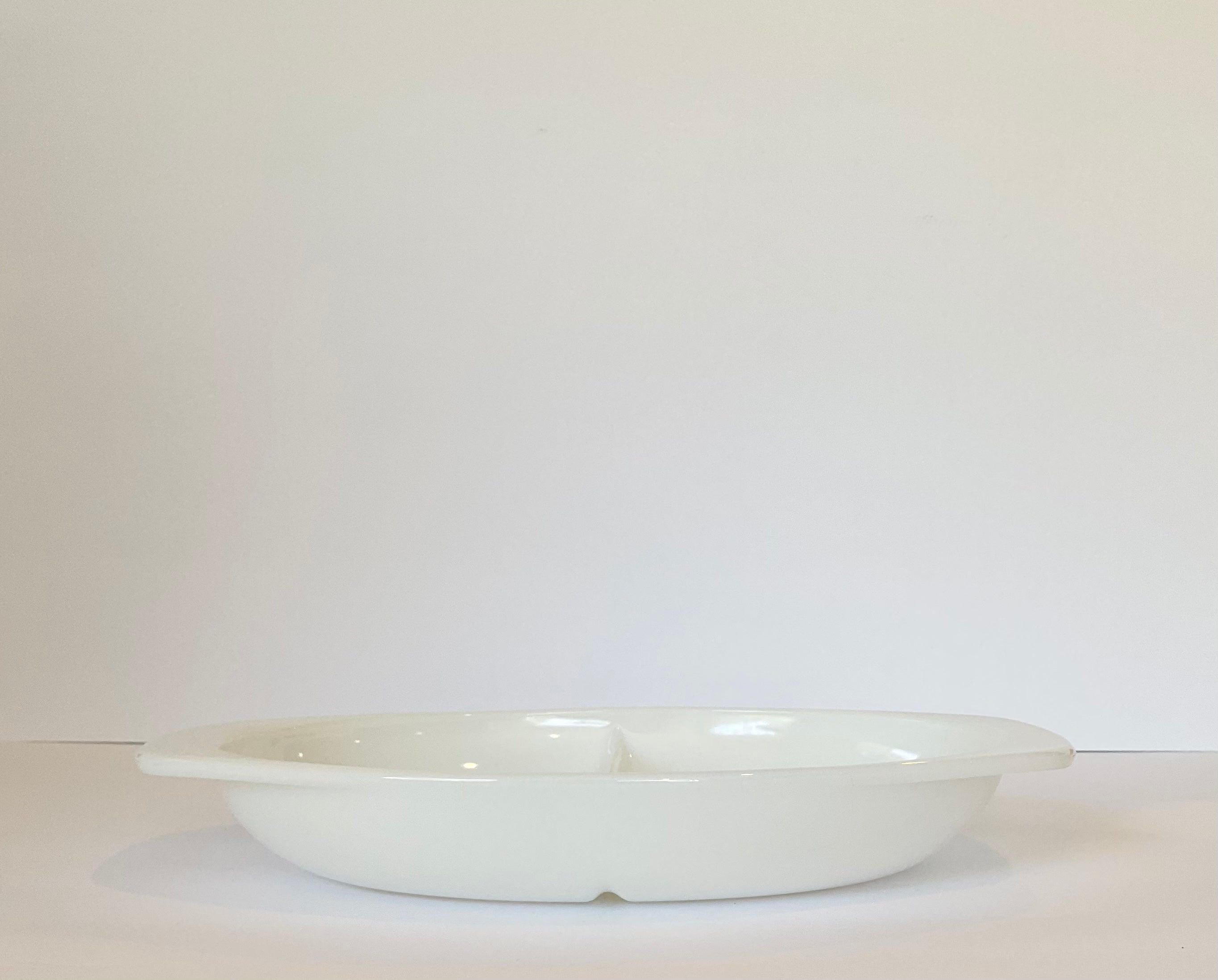 Vintage Pyrex 1063 White Divided Baking Casserole Dish 1.5 QT