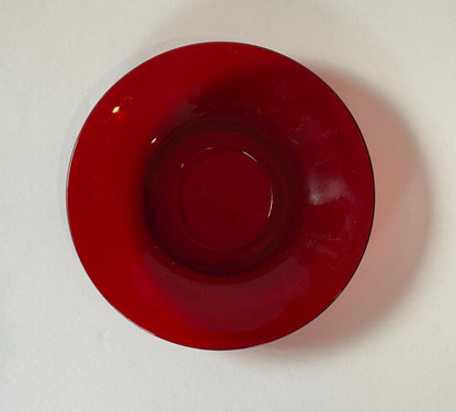 Set of 6 Anchor Hocking Ruby Red Teacups and Saucers