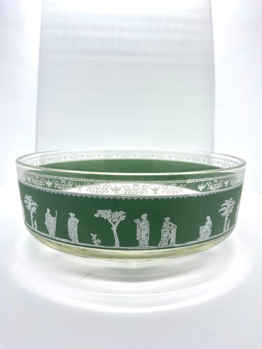 Jeannette Vintage Green Hellenic Jasperware Serving Bowl