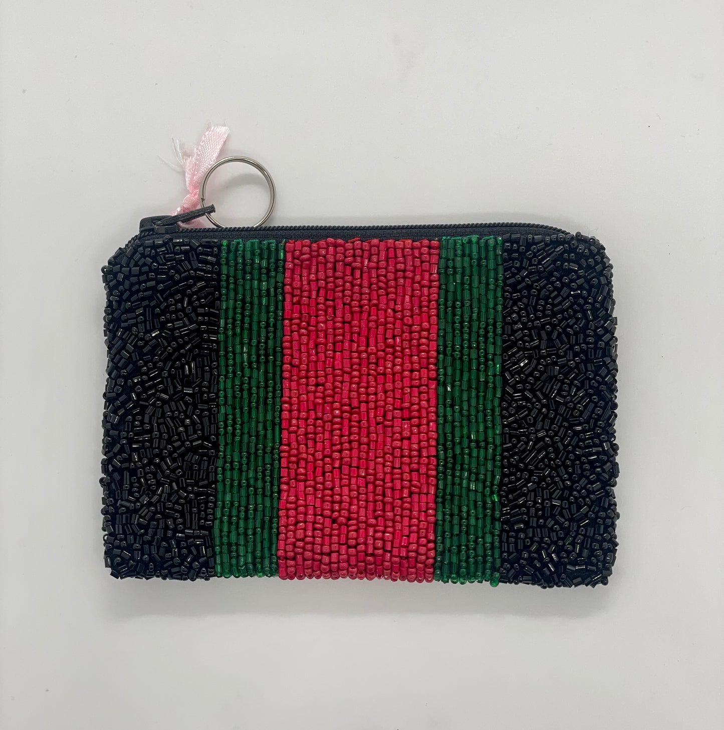 Black W/ Red & Green Stripe Coin Purse