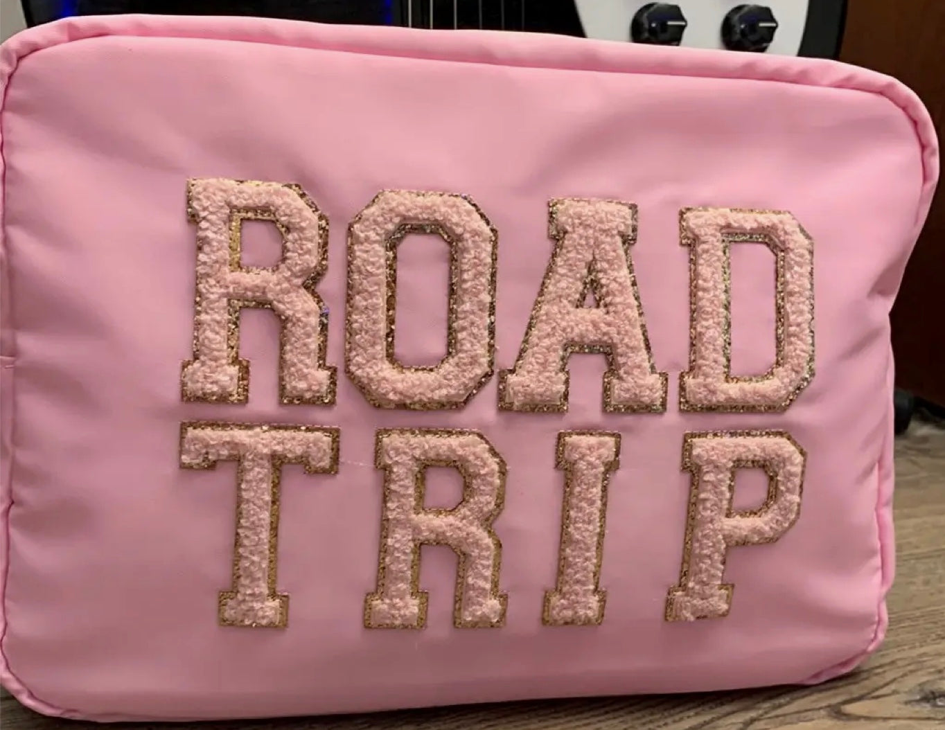 Road Trip Light Pink XL Nylon Varsity Pouch