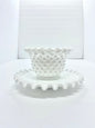 Fenton Hobnail Milk Glass White Mayonnaise Bowl with Under Plate