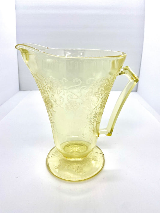 Vintage Hazel Atlas Yellow Florentine Pitcher Depression Glass