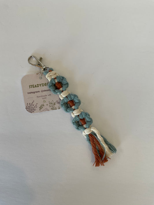 Flower Keychain, Floral Macrame Lanyard Short