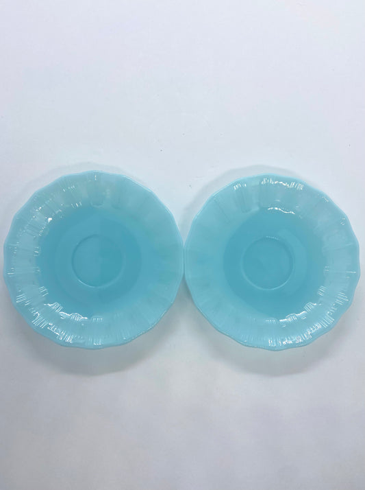 RARE Vintage Pyrex Egg Blue 2 Saucers