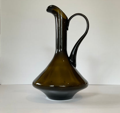 Vintage Olive Green Pitcher