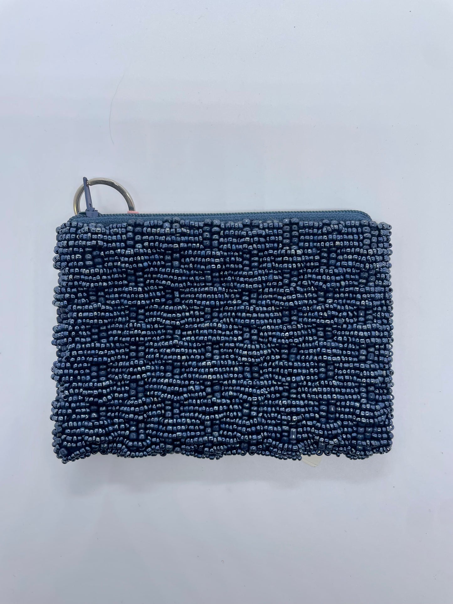 Navy Basket Weave Coin Purse