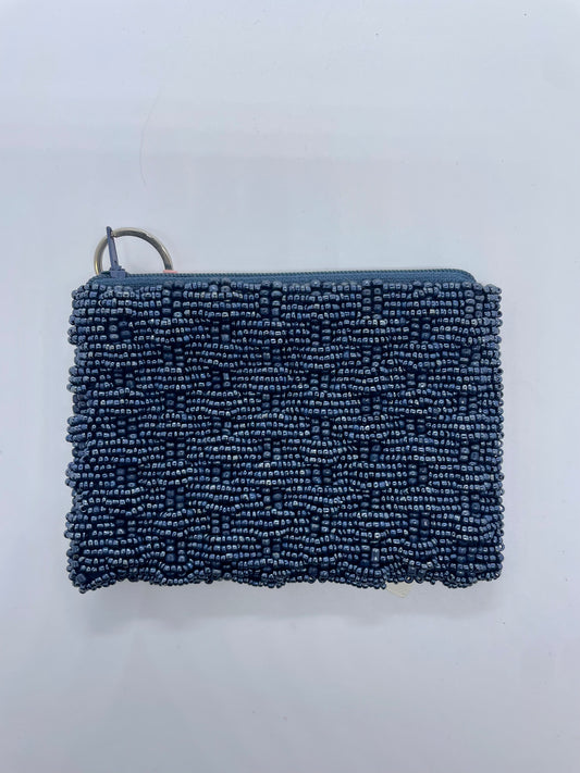 Navy Basket Weave Coin Purse